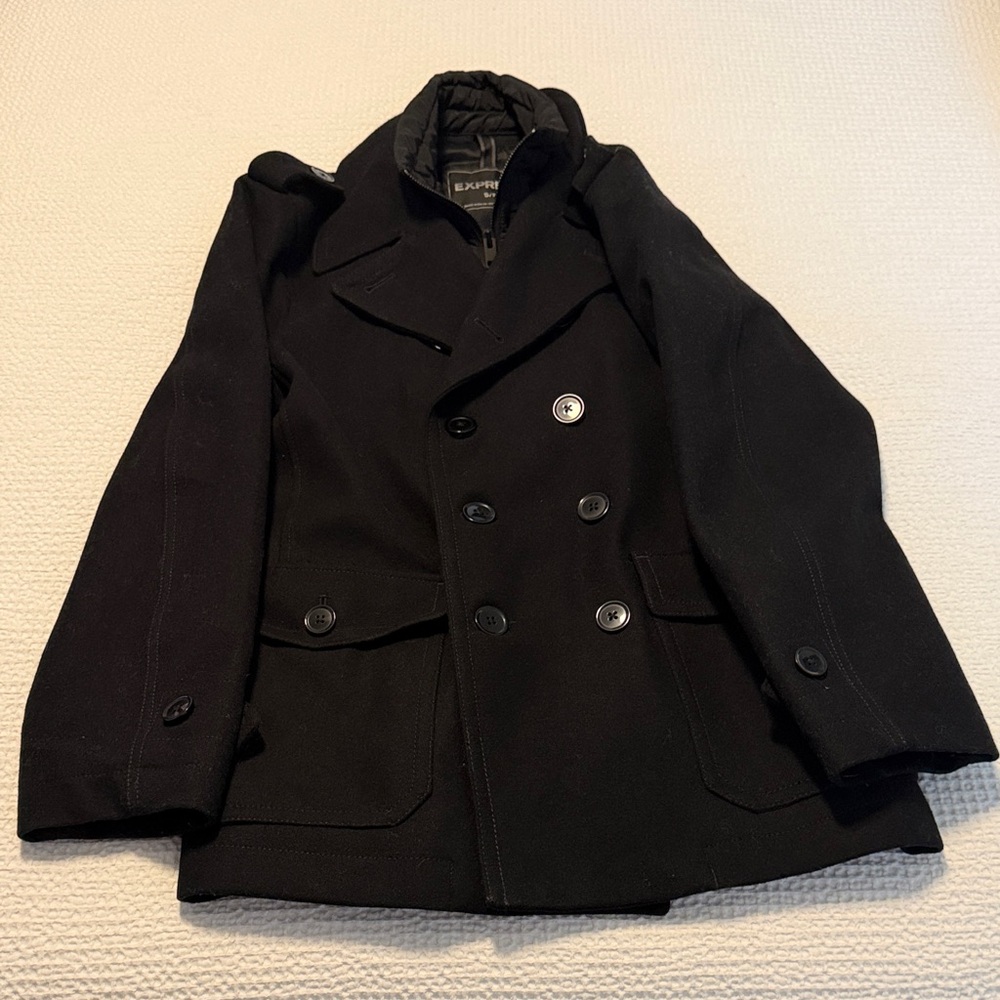 Express Classic Black Pea Coat